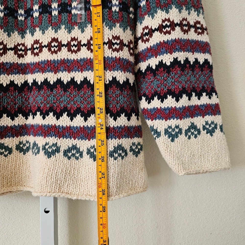 NWOT VTG EDDIE BAUER Women's Fair Isle Oversized Mock Neck Pullover Sweater Sz S - Picture 14 of 14